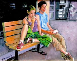 Voir le détail de cette oeuvre: Couple sur un banc